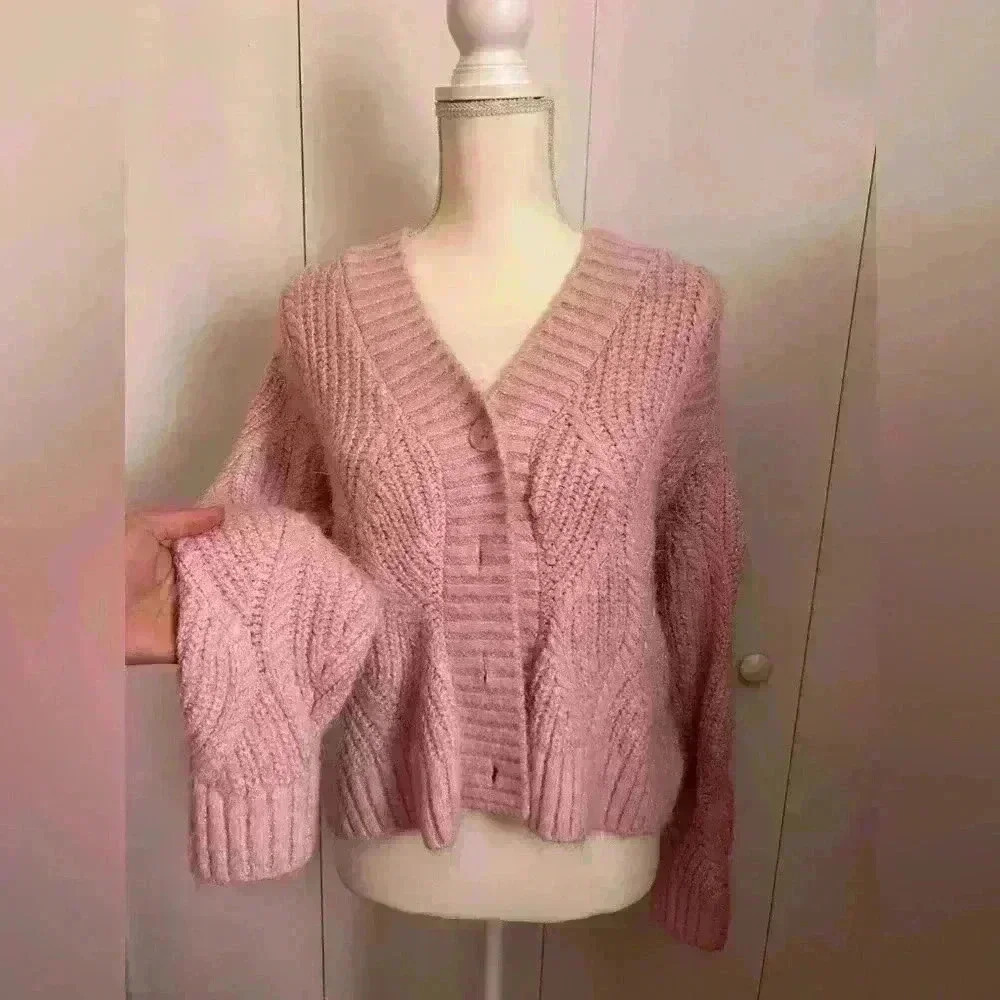 Pink universal thread sweater top cradigan - Picture 4 of 11